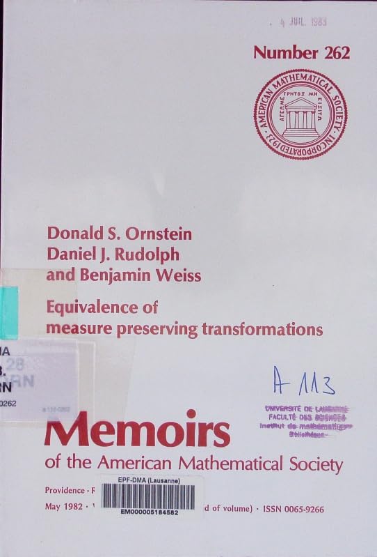 Equivalence of Measure: Preserving Transformations (Memoirs of the American Mathematical Society, Band 262) Mathematics
