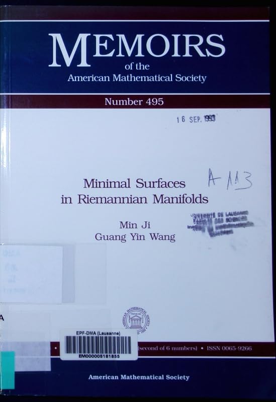 Minimal Surfaces in Riemannian Manifolds (Memoirs of the American Mathematical Society) Mathematics