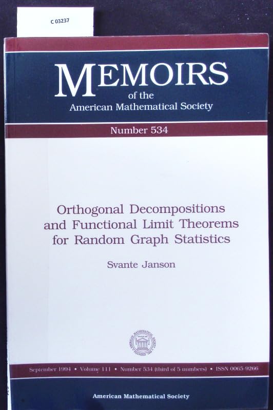 Orthogonal Decompositions and Functional Limit Theorems for Random Graph Statistics (Memoirs of the American Mathematical Society) Mathematics