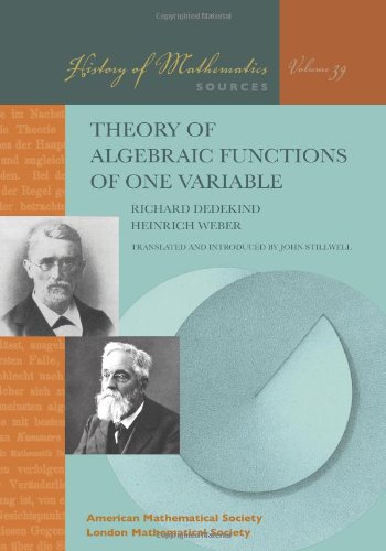 Theory of Algebraic Functions of One Variable (History of Mathematics, 39, Band 39) Mathematics