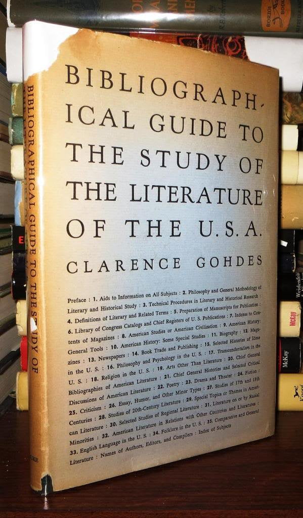 Bibliographical guide to the study of the literature of the U.S.A Books