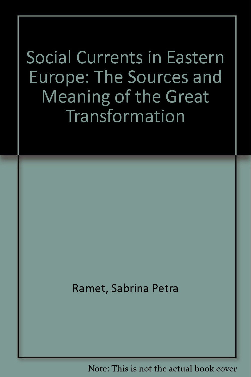 Social Currents in Eastern Europe: The Sources and Meaning of the Great Transformation book