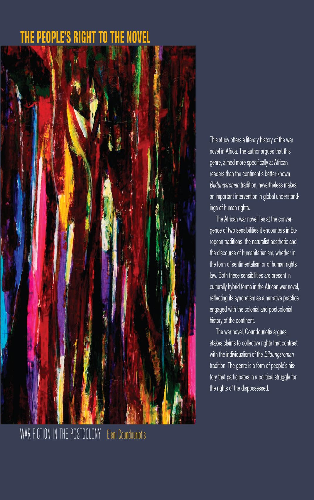 The People's Right to the Novel: War Fiction in the Postcolony Contemporary literature