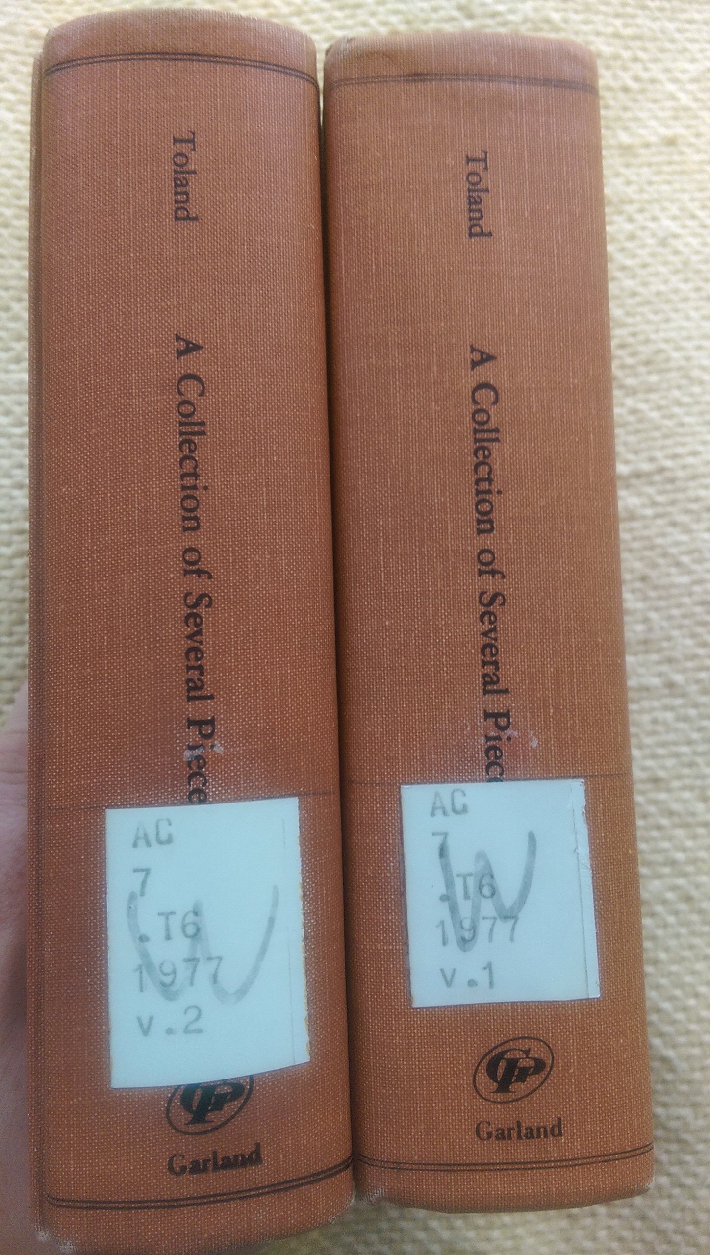 COLLECTN SEVERL PIECES 2VL (British philosophers and theologians of the 17th & 18th centuries) Philosophy