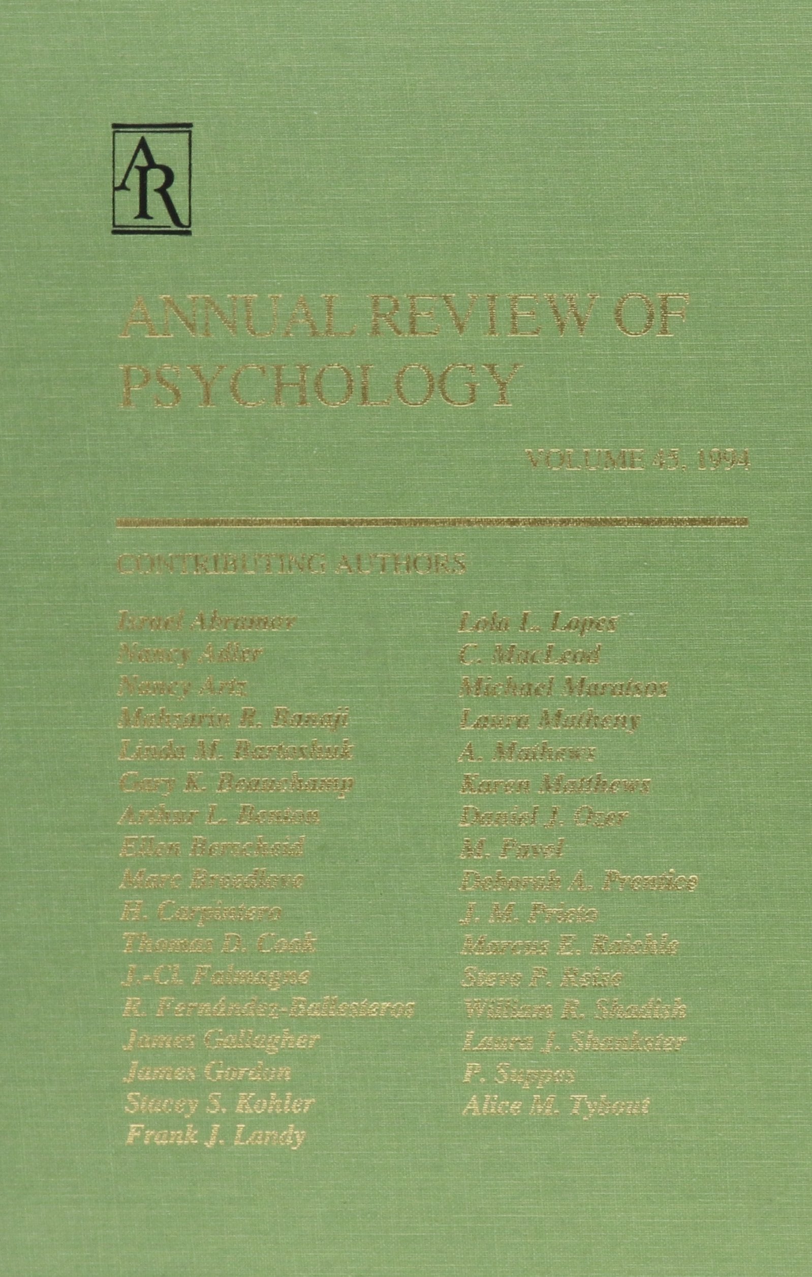 Annual Review of Psychology: 1994 Psychology