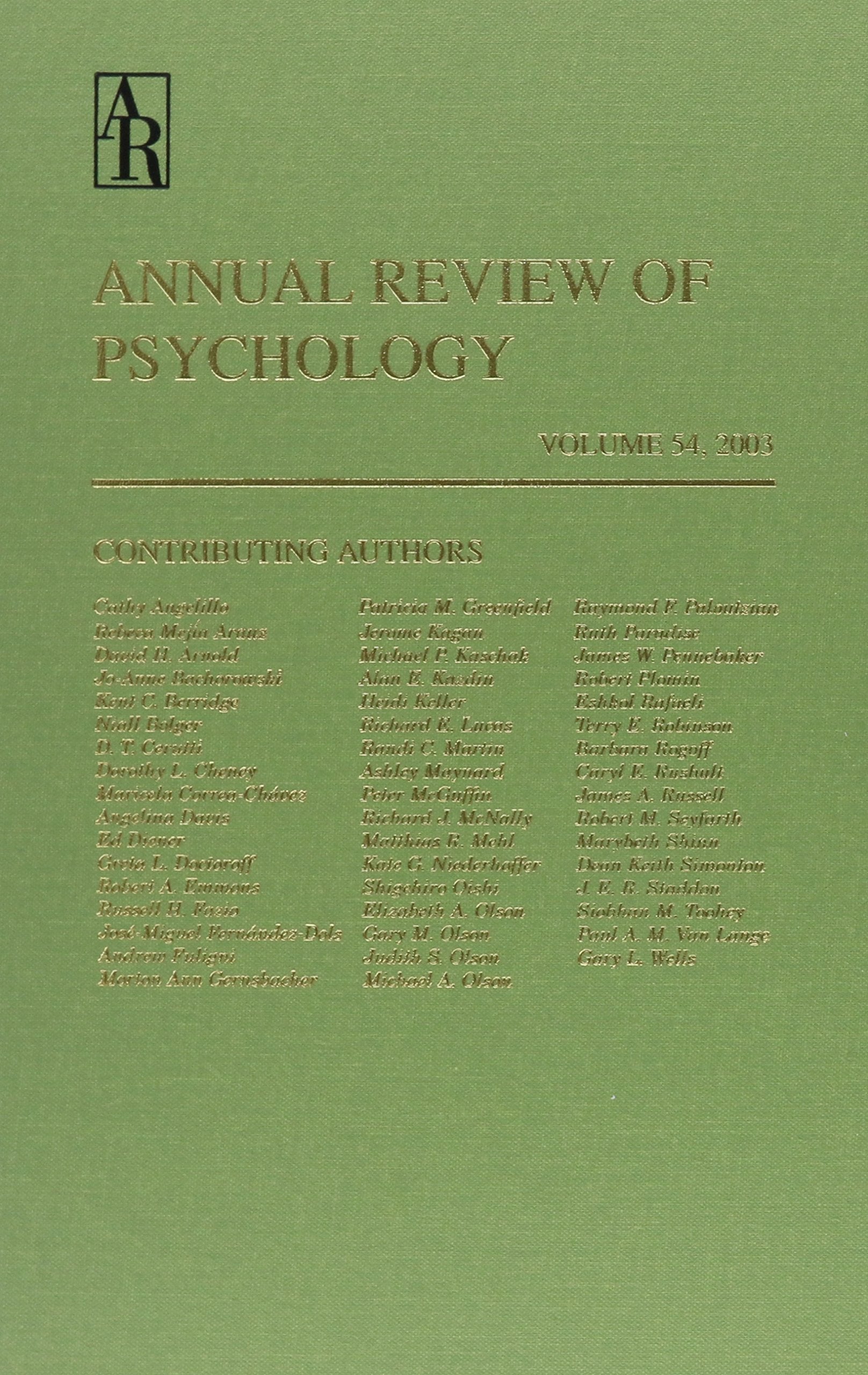 Annual Review of Psychology: 2003 Psychology