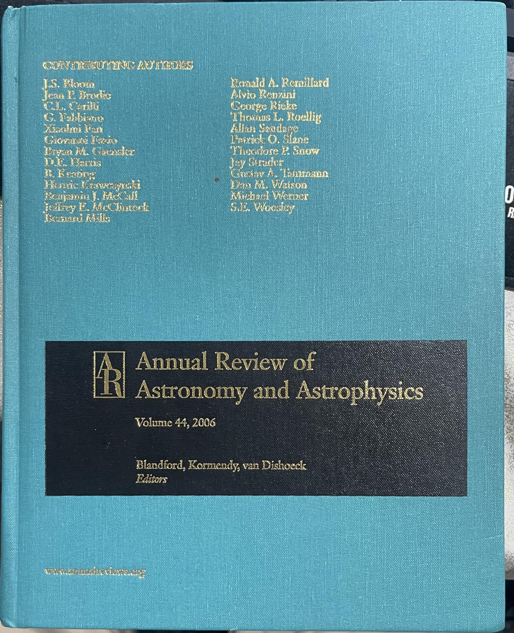 Annual Review of Astronomy and Astrophysics 2006 Natural Sciences