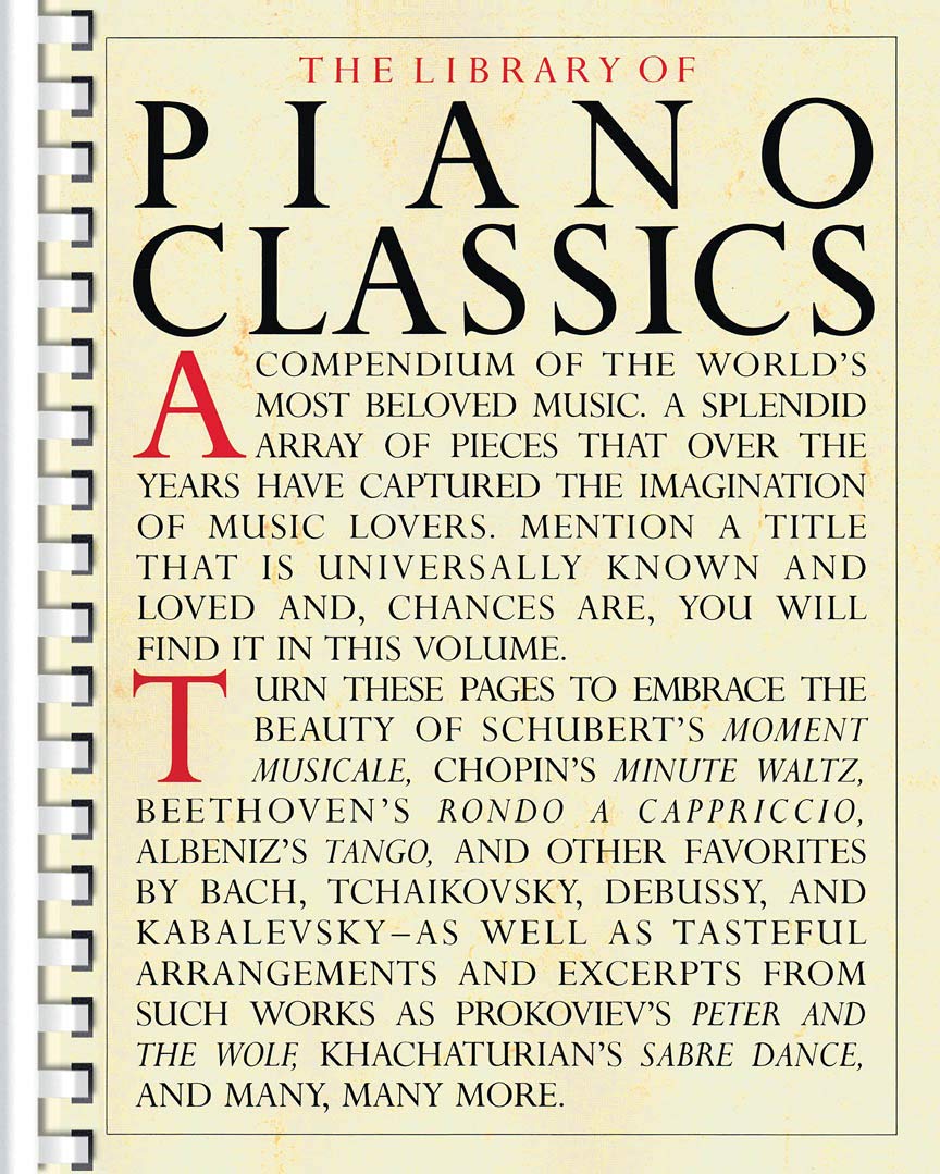 The Library of Piano Classics - Piano Sheet Music Book - Classical Piano Book book
