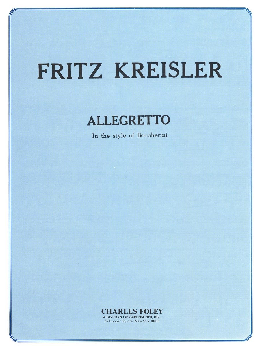 ALLEGRETTO IN THE STYLE OF BOCCHERINI VIOLON-LIVRE +PARTITION Arts & Music