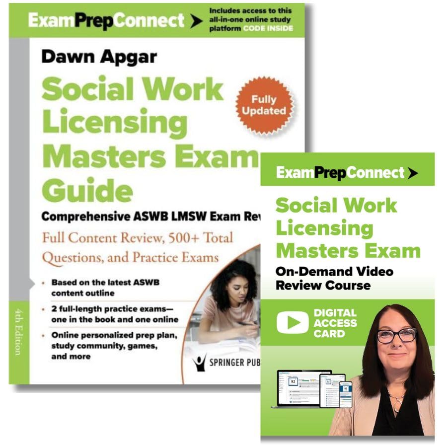 Social Work Licensing Masters Exam Guide 4th Ed + Lmsw Exam Video On-demand Review Course Set: Featuring 14 Hours of Instruction from Dr. Dawn Apgar Social Sciences