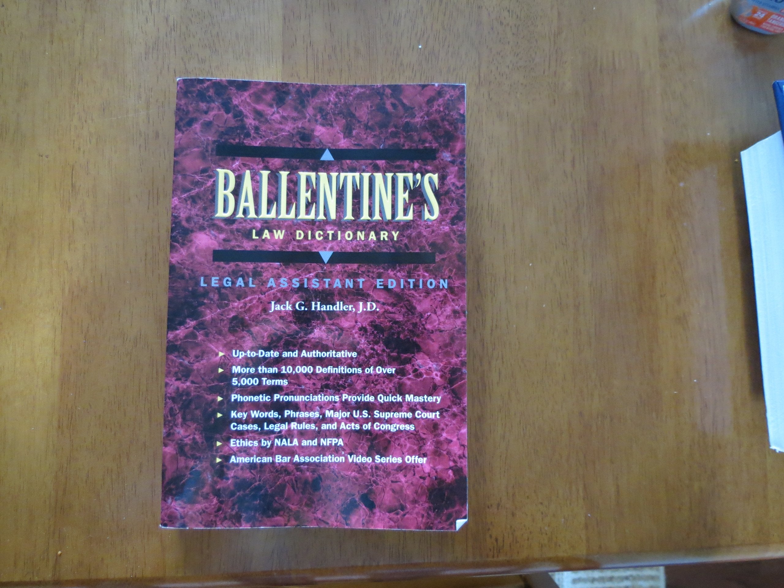 Ballentine's Law Dictionary: Legal Assistant Edition Law