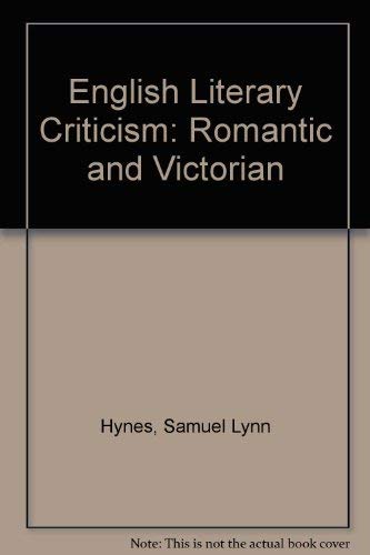 English Literary Criticism: Romantic and Victorian Contemporary literature