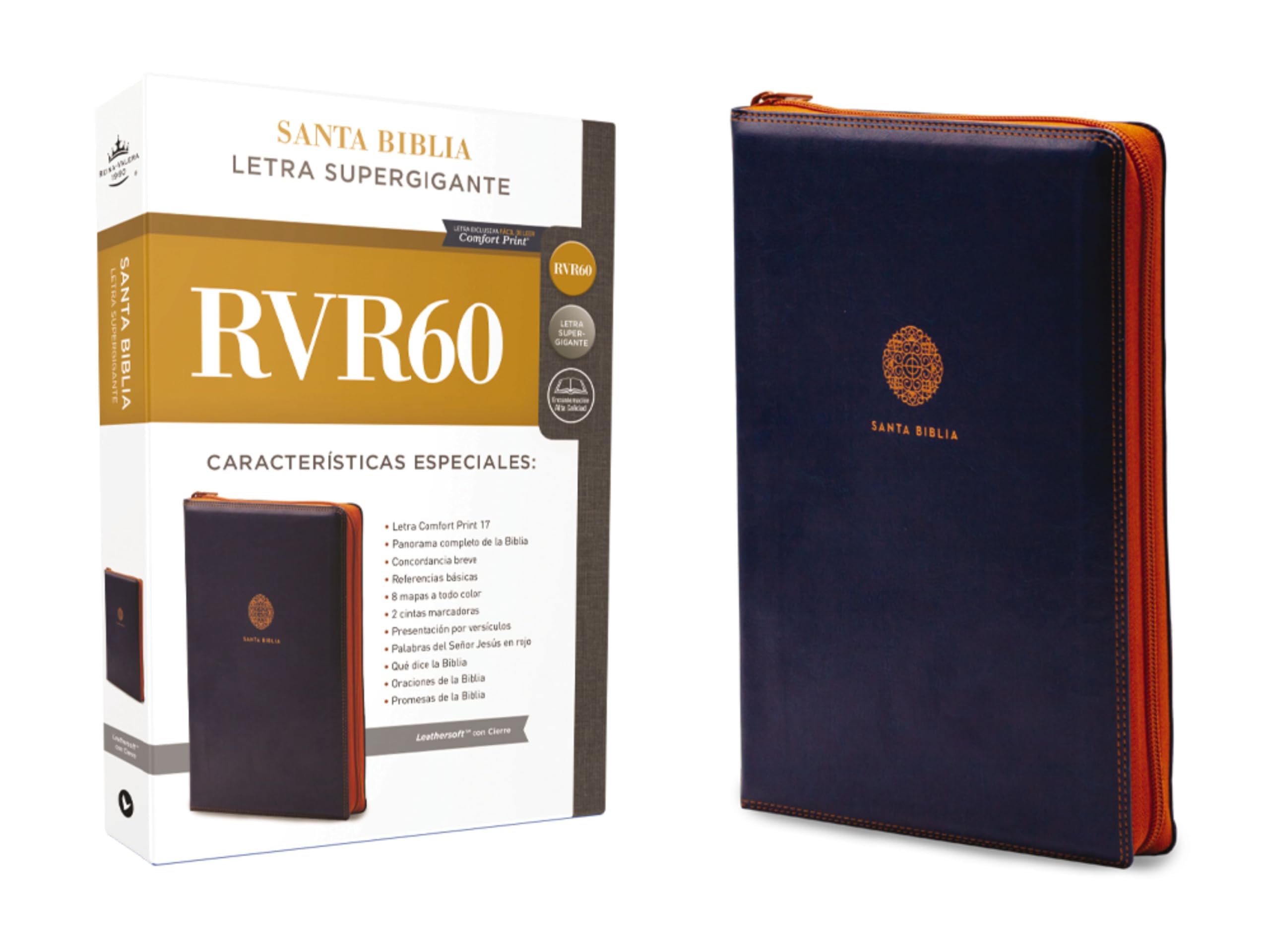 RVR60, Santa Biblia, Letra Supergigante, Leathersoft, Azul, con Cierre, Comfort Print: Reina-Valera 1960 azul leathersoft con cierre comfort print Film, Art & Culture