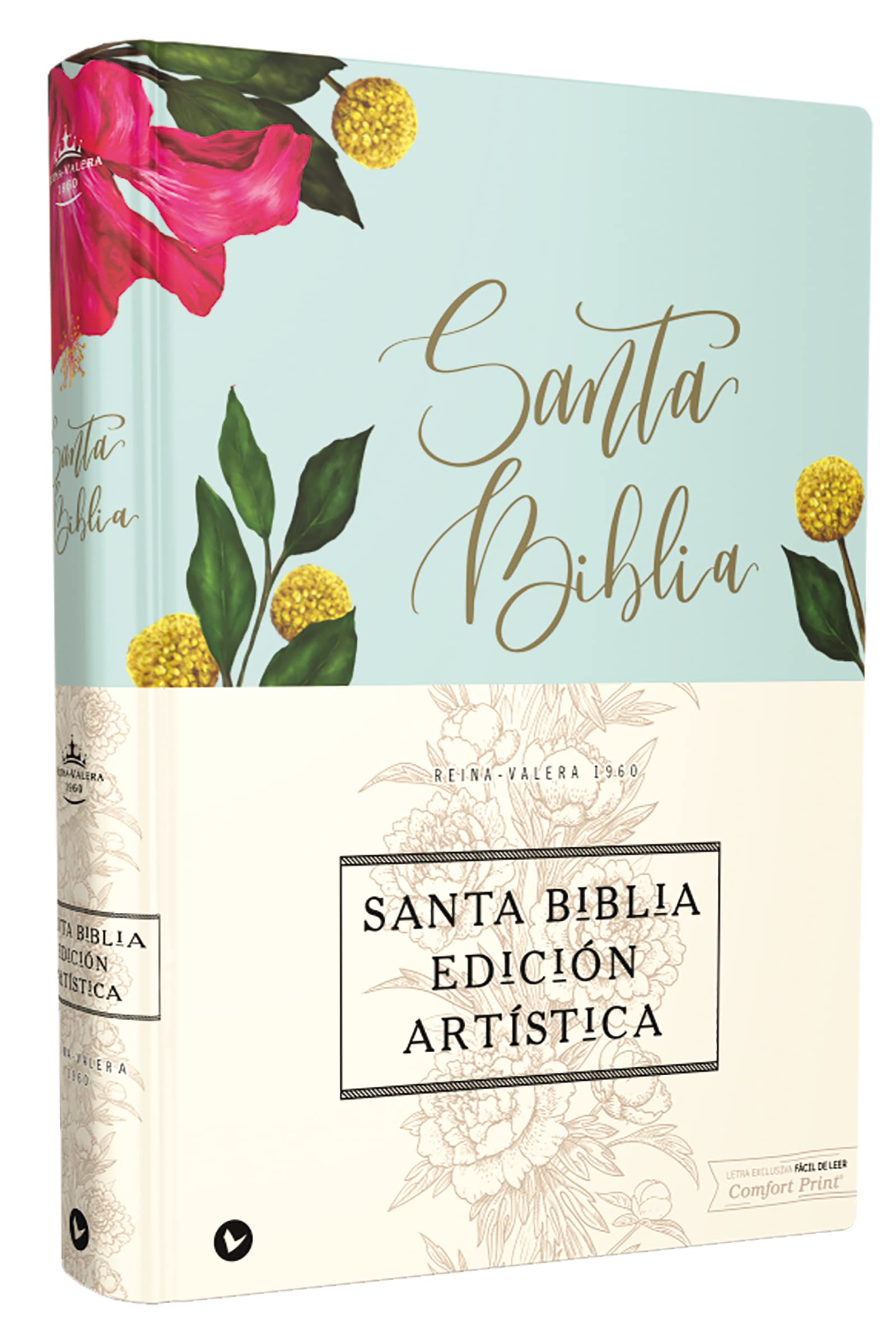 RVR60, Santa Biblia, Edición Artística, Tapa Dura/Tela, Floral, Arte con bordes dorados, Palabras de Jesús en Rojo, Comfort Print: Reina Valera 1960, ... With Design, Red Letter: Artistic Edition Religion & Esotericism