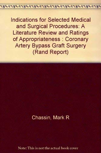 Indications for Selected Medical and Surgical Procedures: A Literature Review & Ratings of Appropriateness (Rand Report) Medicine