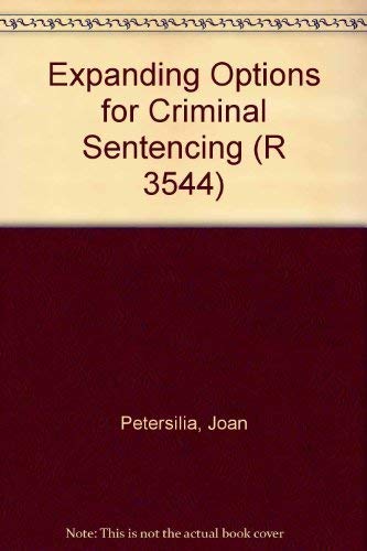 Expanding Options for Criminal Sentencing (R 3544) Books