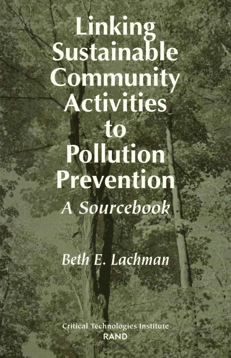 Product Image: Linking Sustainable Community Activities to Pollution Prevention: A Sourcebook