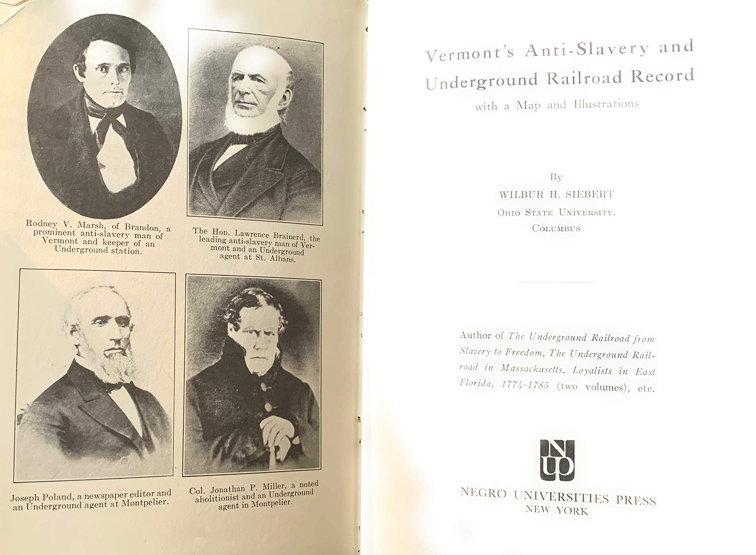 Vermont's Antislavery and Underground Railroad Record Social Sciences