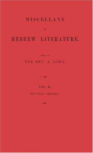 Miscellany of Hebrew Literature: Vol. 2 (Society of Hebrew Literature) Contemporary literature Books