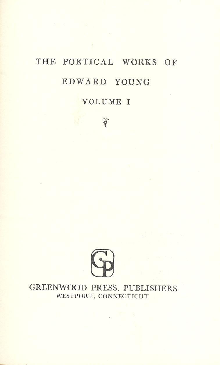 The poetical works of Edward Young (The Aldine edition of the British poets) Books