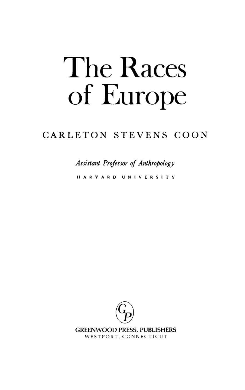 The Races of Europe Social Sciences
