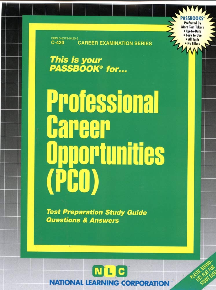 Professional Career Opportunities (Pco): Passbooks Study Guide Business, Finance & Career