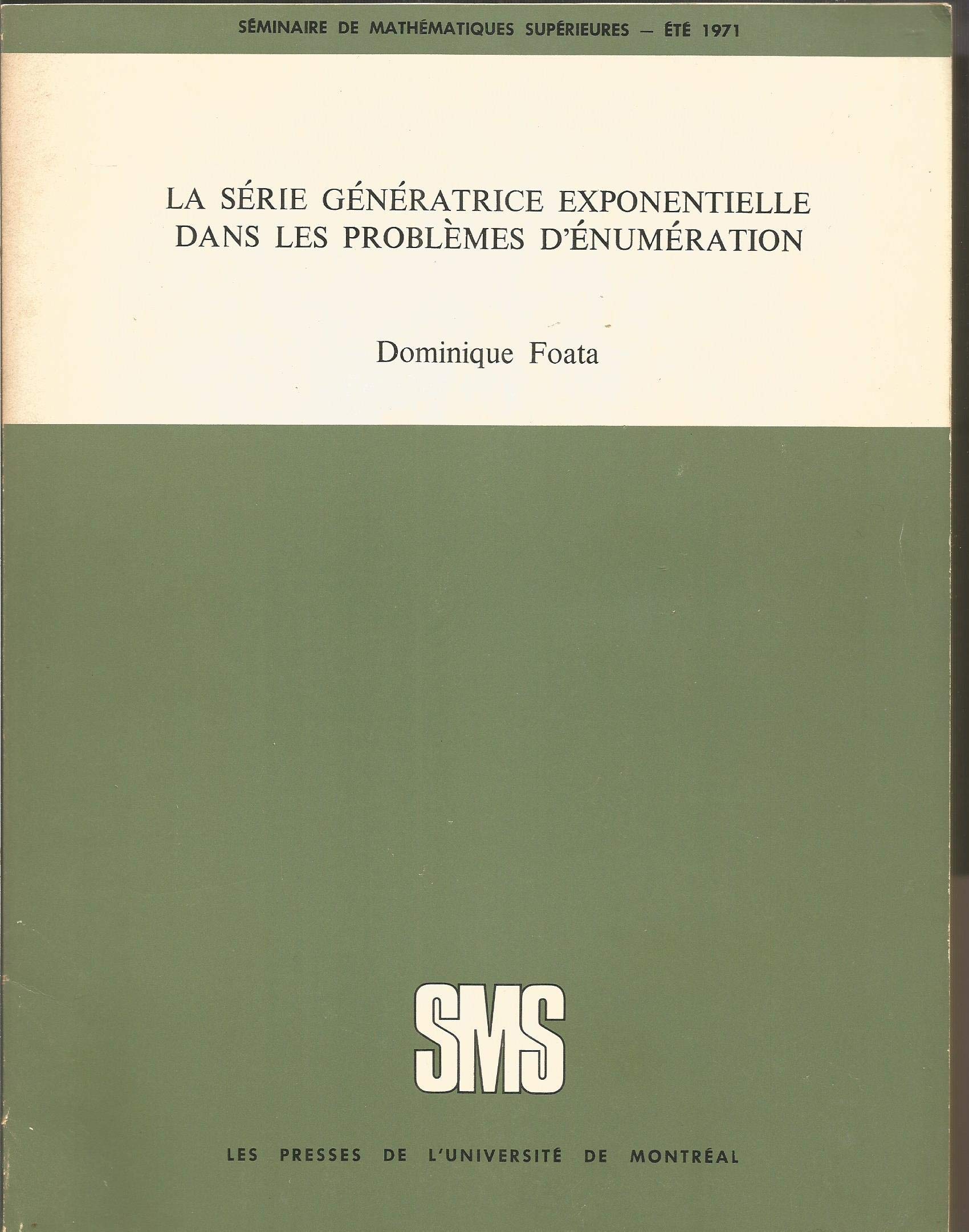La serie generatrice exponentielle dans les proble Books