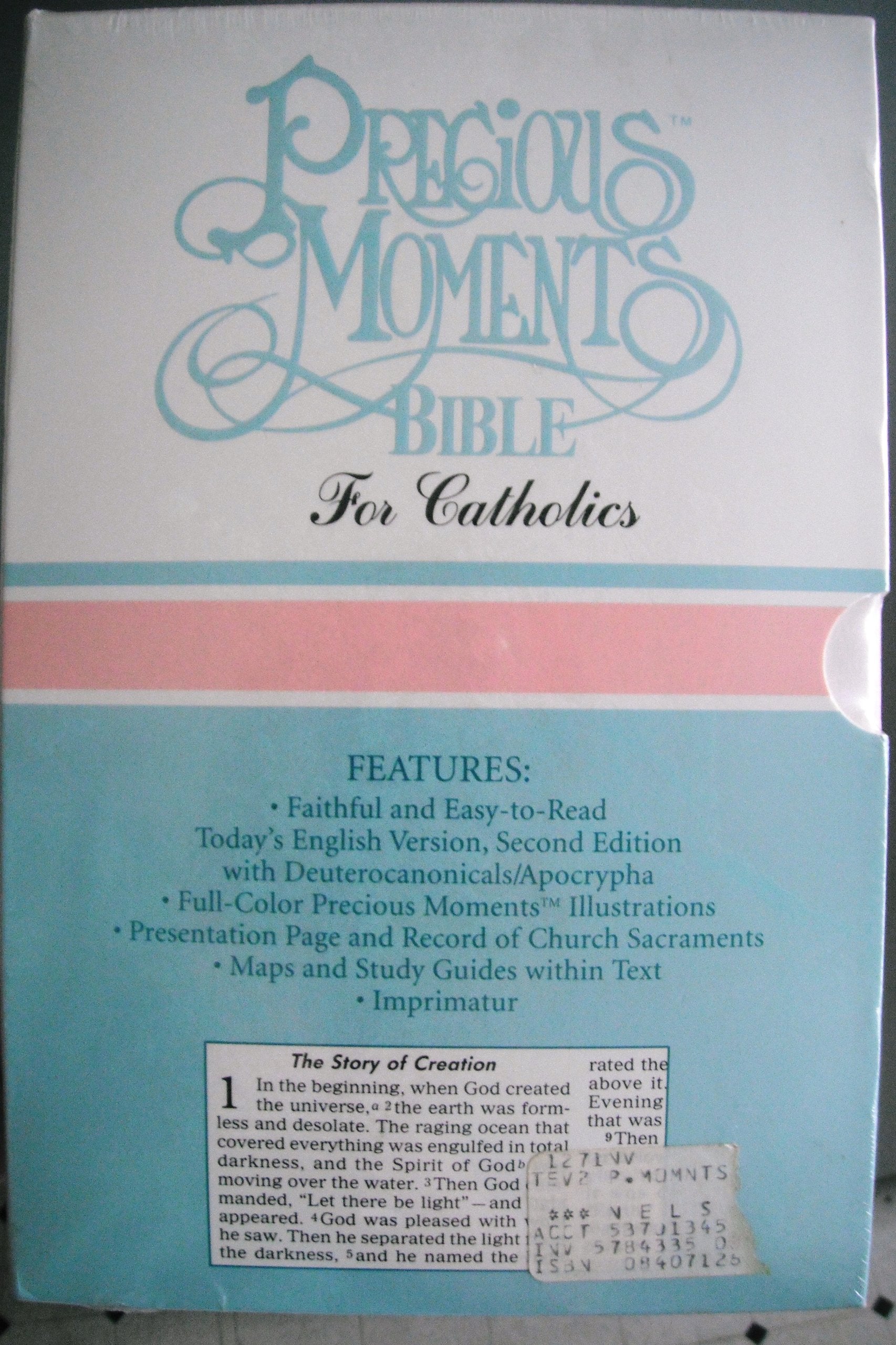 Holy Bible: Precious Moments for Catholics : Todays English Version/Violet Mistleather Flex Books