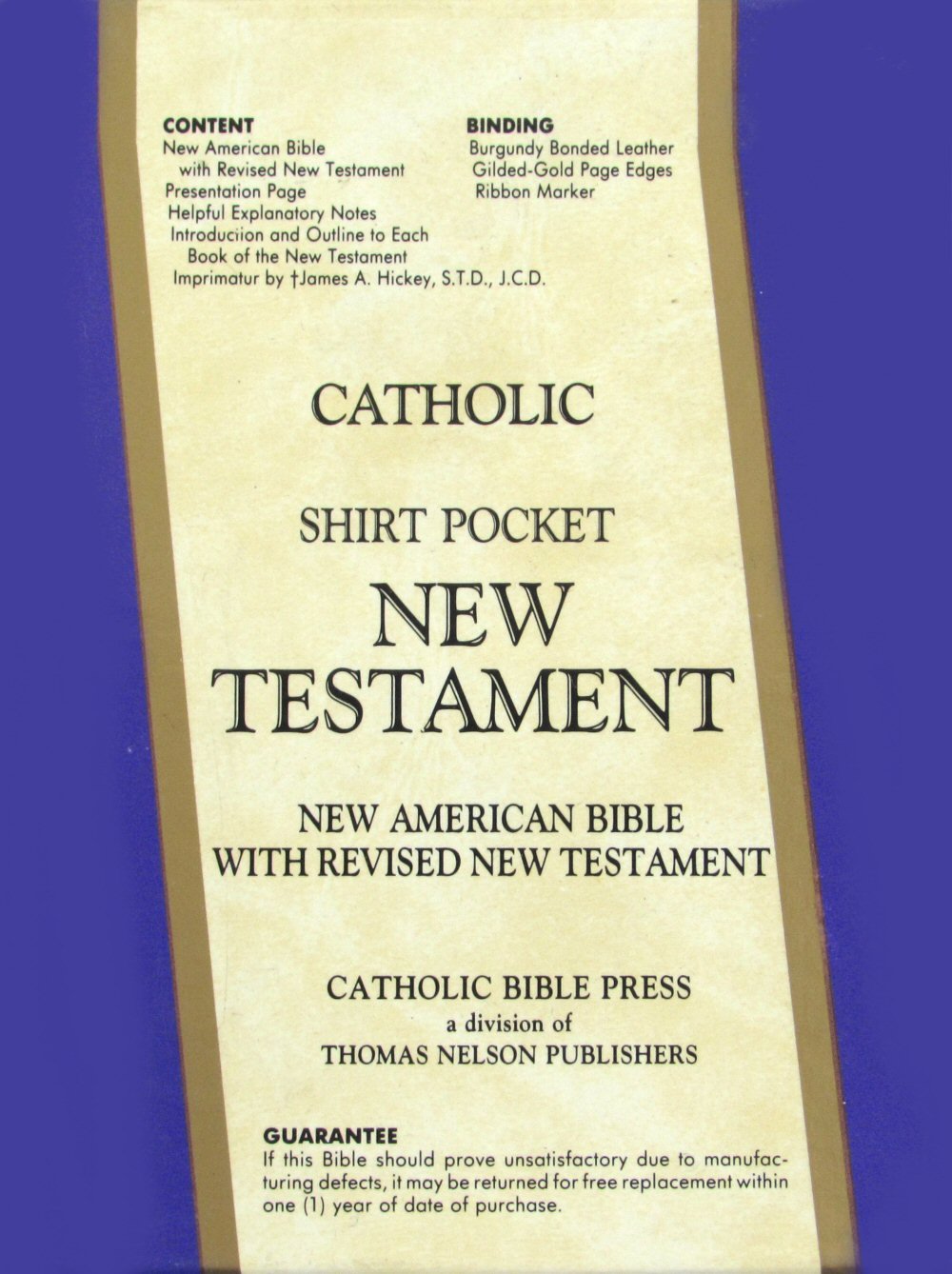 Holy Bible: New American Bible Shirt Pocket New Testament/9005Bg/Burgandy/Bonded Leather Religion & Esotericism