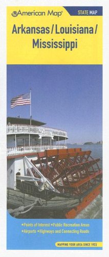 American Map Arkansas, Louisiana, & Mississippi Pocket Map Maps & Plans