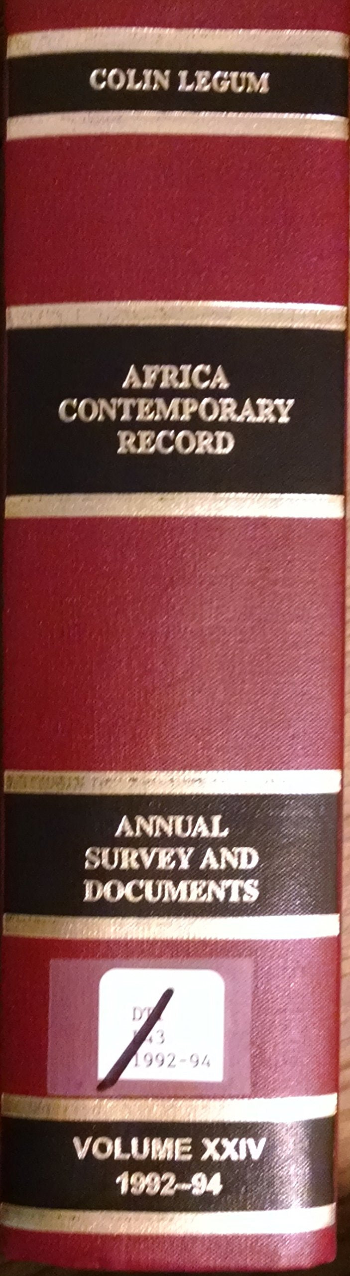 Africa Contemporary Record: 1992-94 Reference Books