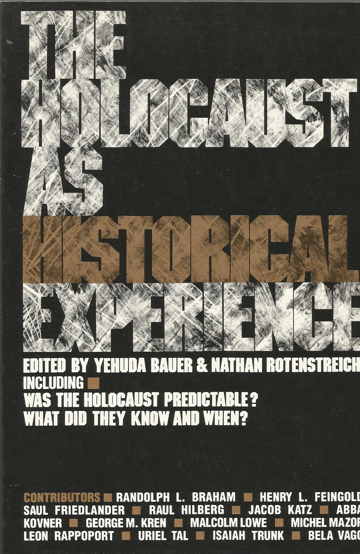 The Holocaust As a Historical Experience: Essays and a Discussion German history