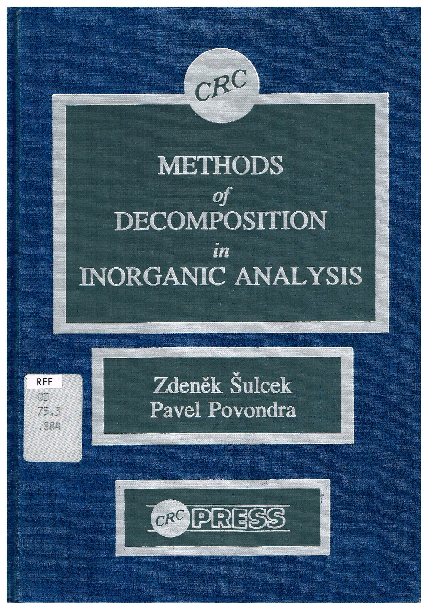 Methods of Decomposition in Inorganic Analysis Natural Sciences