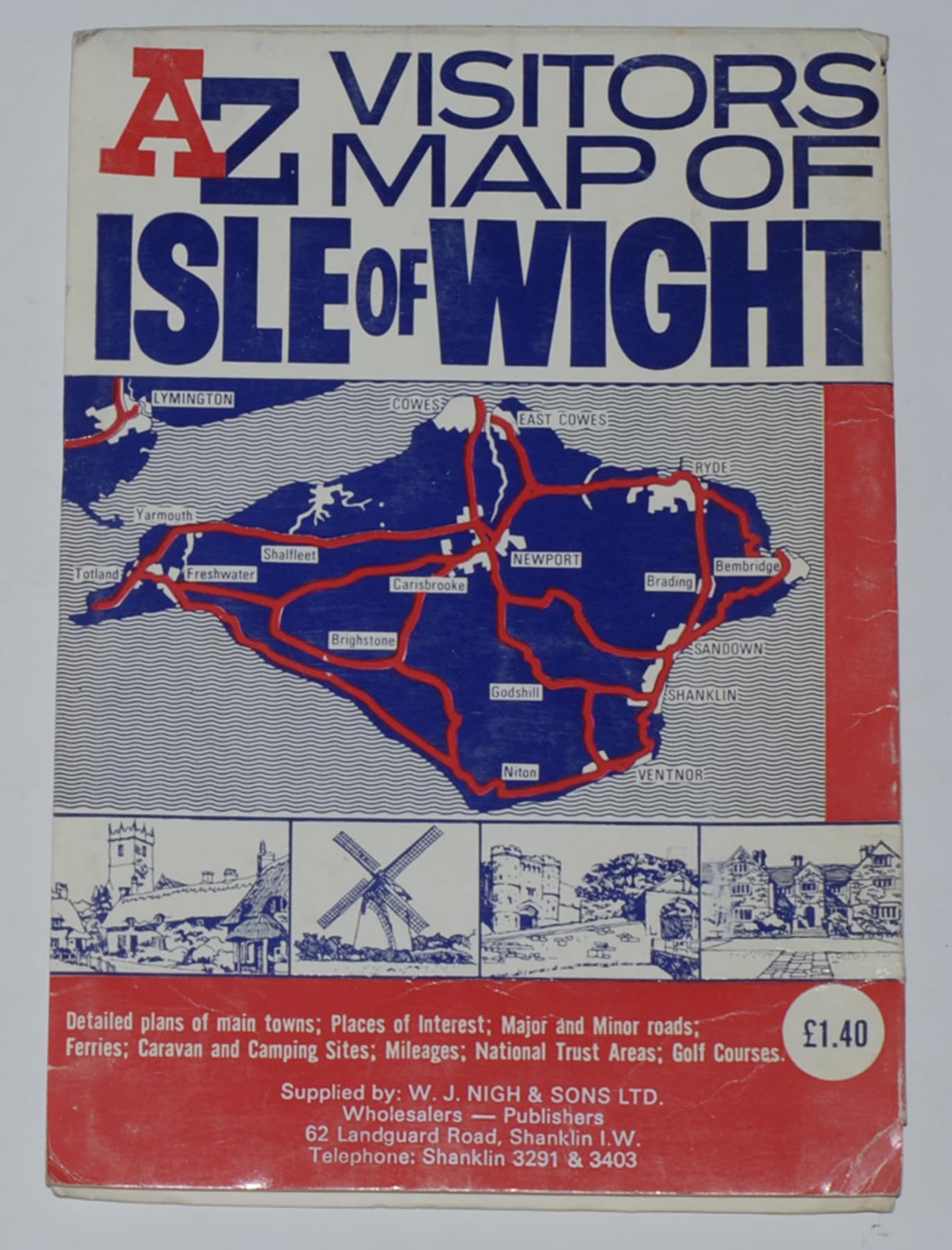 A. to Z. Visitors' Map of the Isle of Wight Maps & Plans