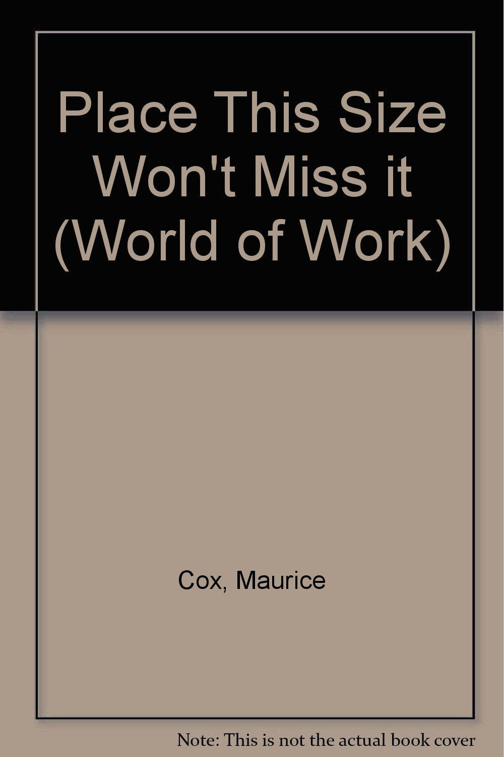 Place This Size Won't Miss it (World of Work S.) Books