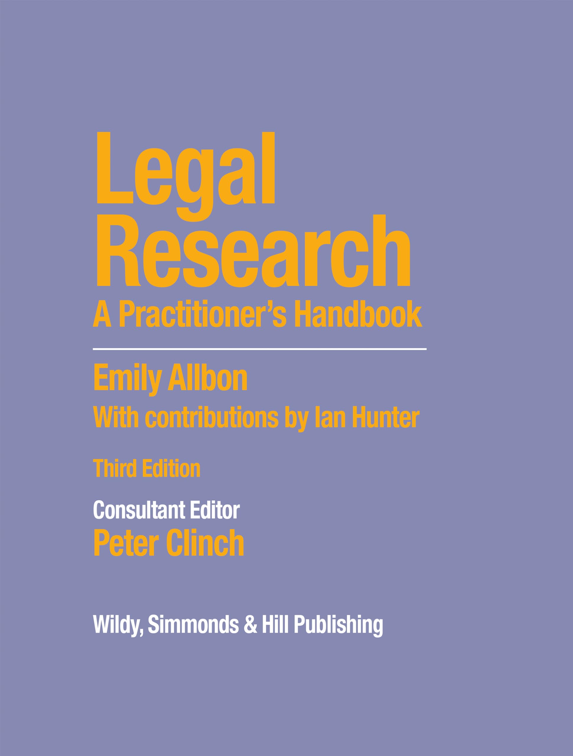 Legal Research: A Practitioner's Handbook Law