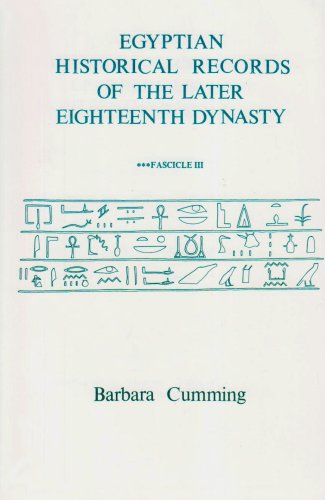Egyptian Historical Records of the Later Eighteenth Dynasty, Fascicle III (Egyptology S.) Politics & History