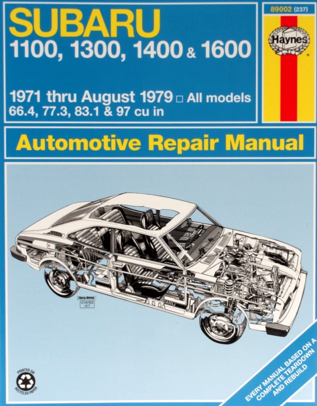 Haynes Subaru 1100, 1300, 1400, 1600 Manual, No. 237: '71 Thru '79 book