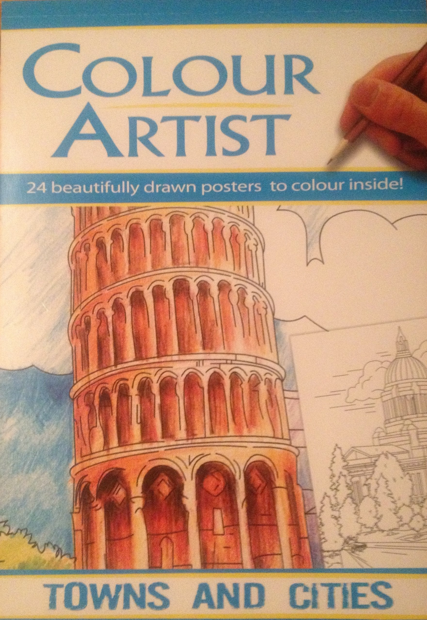 A4 "Artists Colour Book" - Städte - 24 schön illustrierten Gezeichnet Poster zu Farbe Books