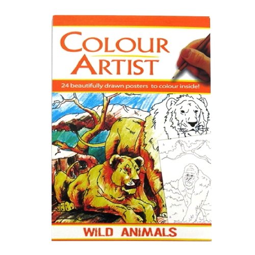 A4 "Artists Colour Book" - Tiere - 24 schön illustrierten Gezeichnet Poster zu Farbe Books