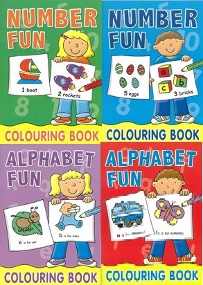 ABC Colouring Books - 123 Colouring Books - Mega Value 192 Page Bumper Pack - 2 of Each - So 4 in Total - RRP £11.96 - Yours for Just £5.96 - Amazing Value Mega Pack - Less than Half Price! - While Stocks Last! Books