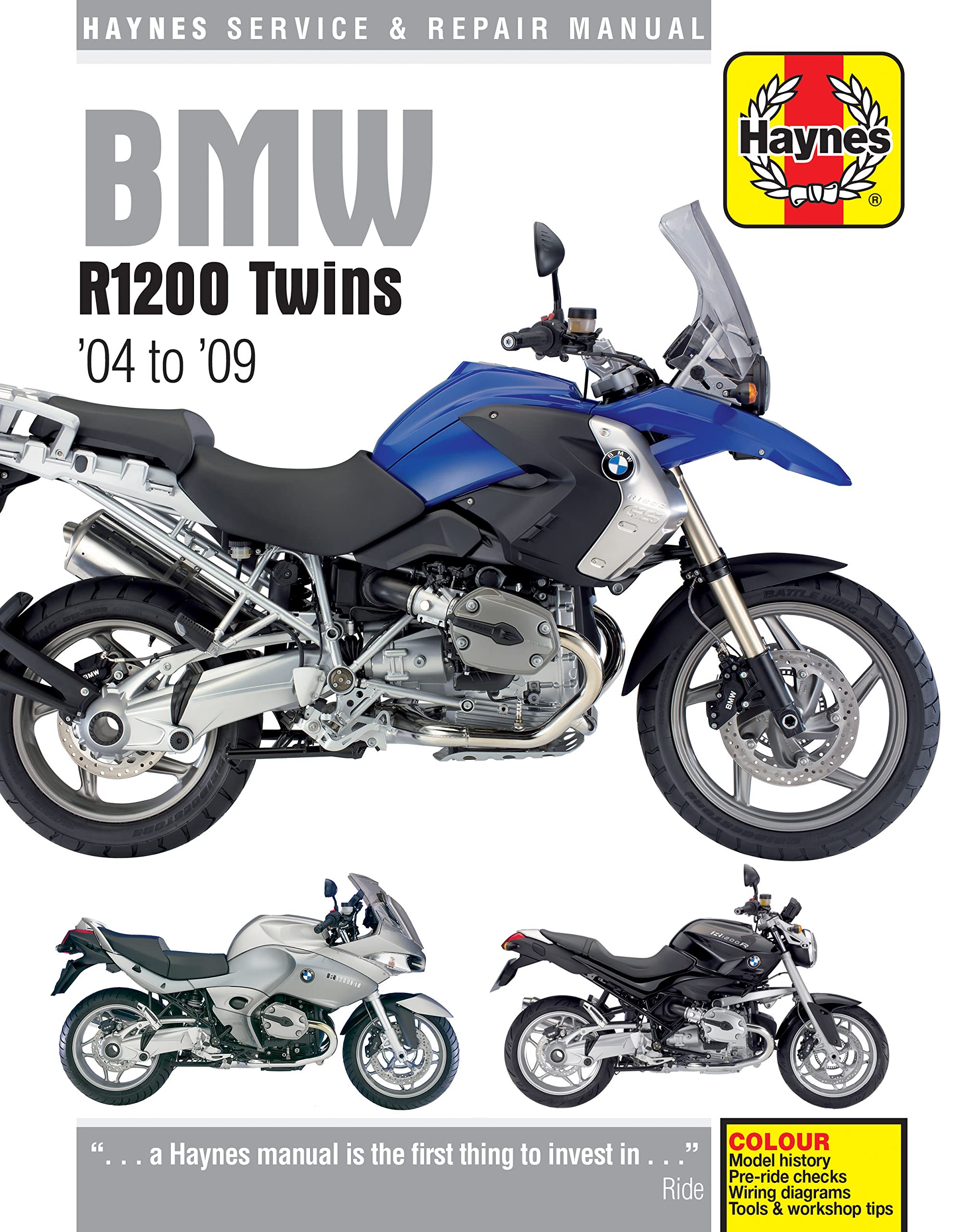 Haynes BMW R1200 Twins Service and Repair Manual: R1200 GS. 1170cc. 2004 to 2009, R1200 GS Adventure. 1170cc. 2006 to 2009, R1200 ST. 1170cc. 2005 to ... 2006 to 2008, R1200 R. 1170cc. 2007 to 2009 book