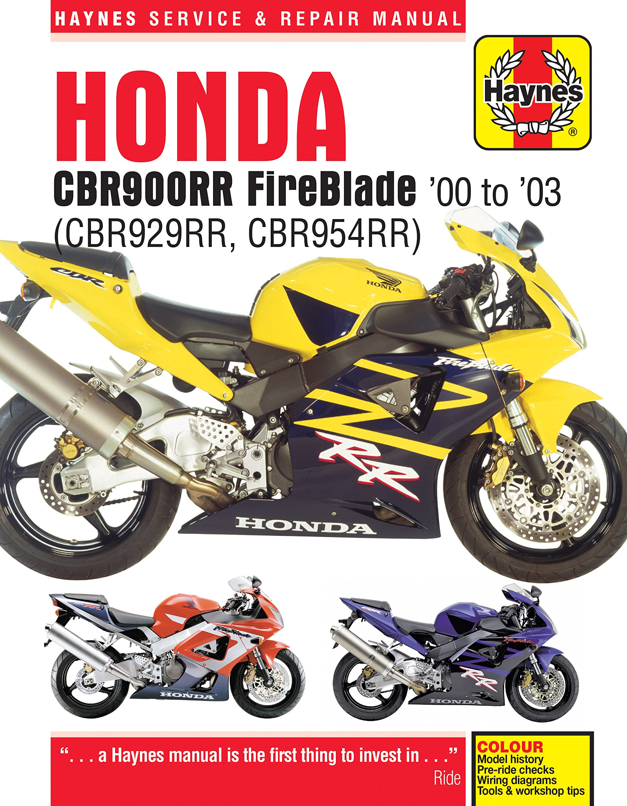 Honda CBR900RR Fireblade: CBR929RR, CBR954RR (Haynes Service and Repair Manual) Hobbies & Crafts