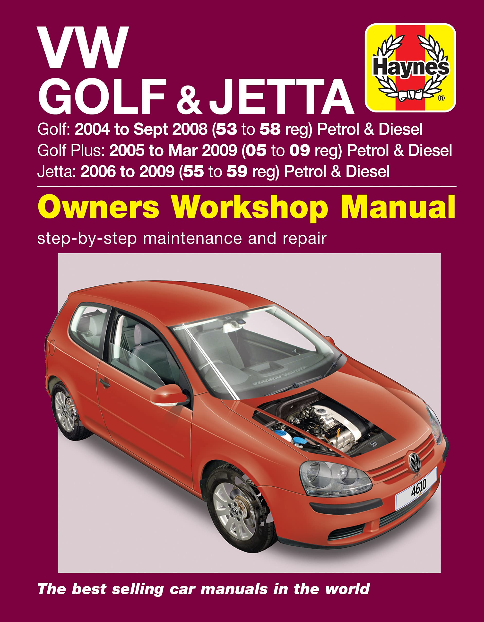 VW Golf (04 - Sept 08), Golf Plus (05 - Mar 09) & Jetta (06 - 09) Haynes Repair Manual Leisure, Home & Garden