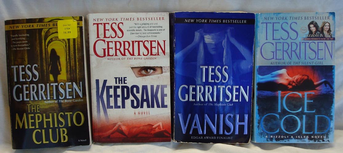 Four By Tess Gerritsen (Rizzoli and Isles, Vanish, The Mephisto Club, The Keepsake, Ice Cold) Books