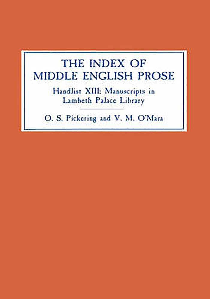 The Index of Middle English Prose Contemporary literature