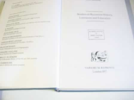 Studies on Byzantine History, Education and Literature Books