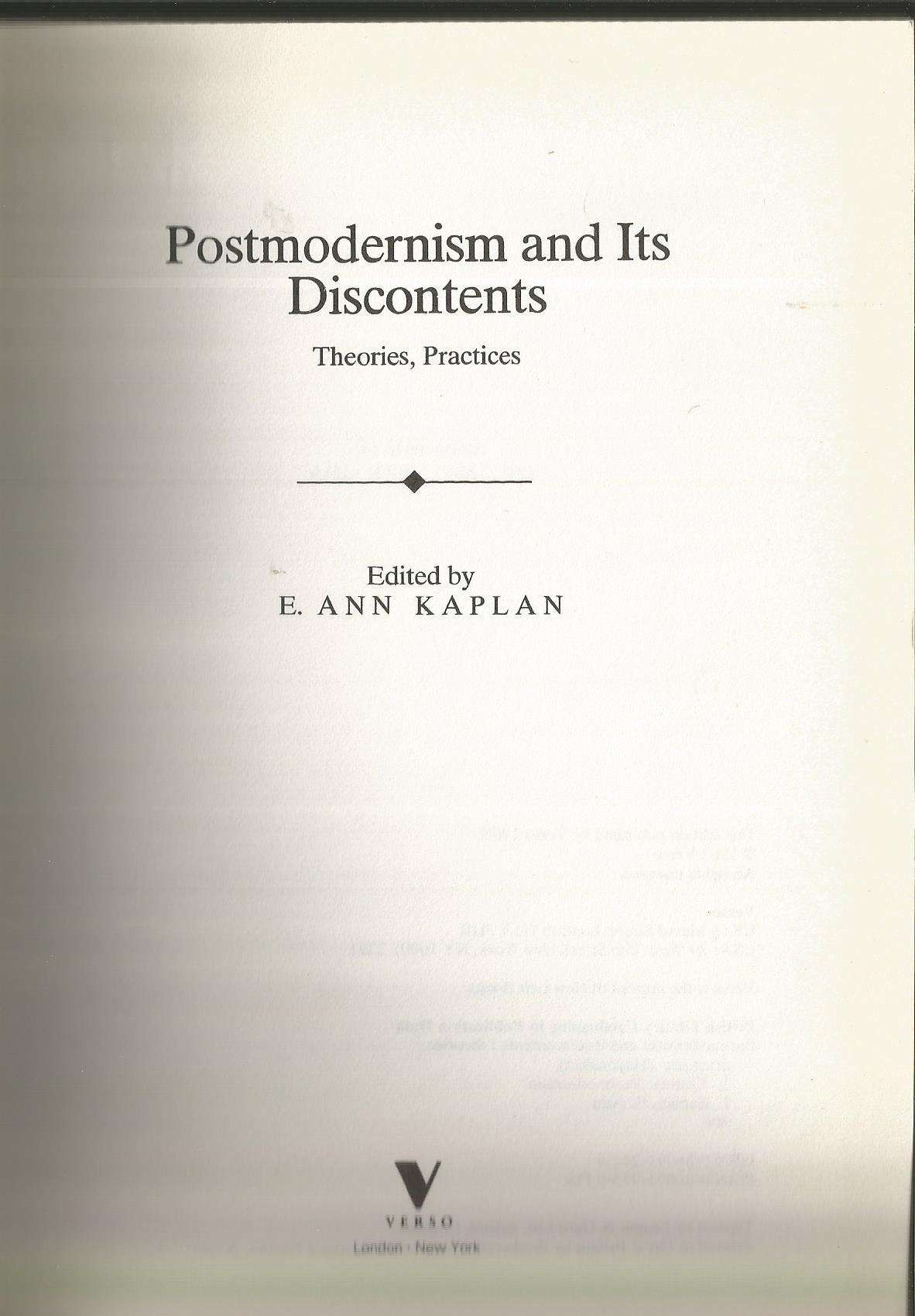 Postmodernism and Its Discontents: Theories, Practices (Haymarket) General education