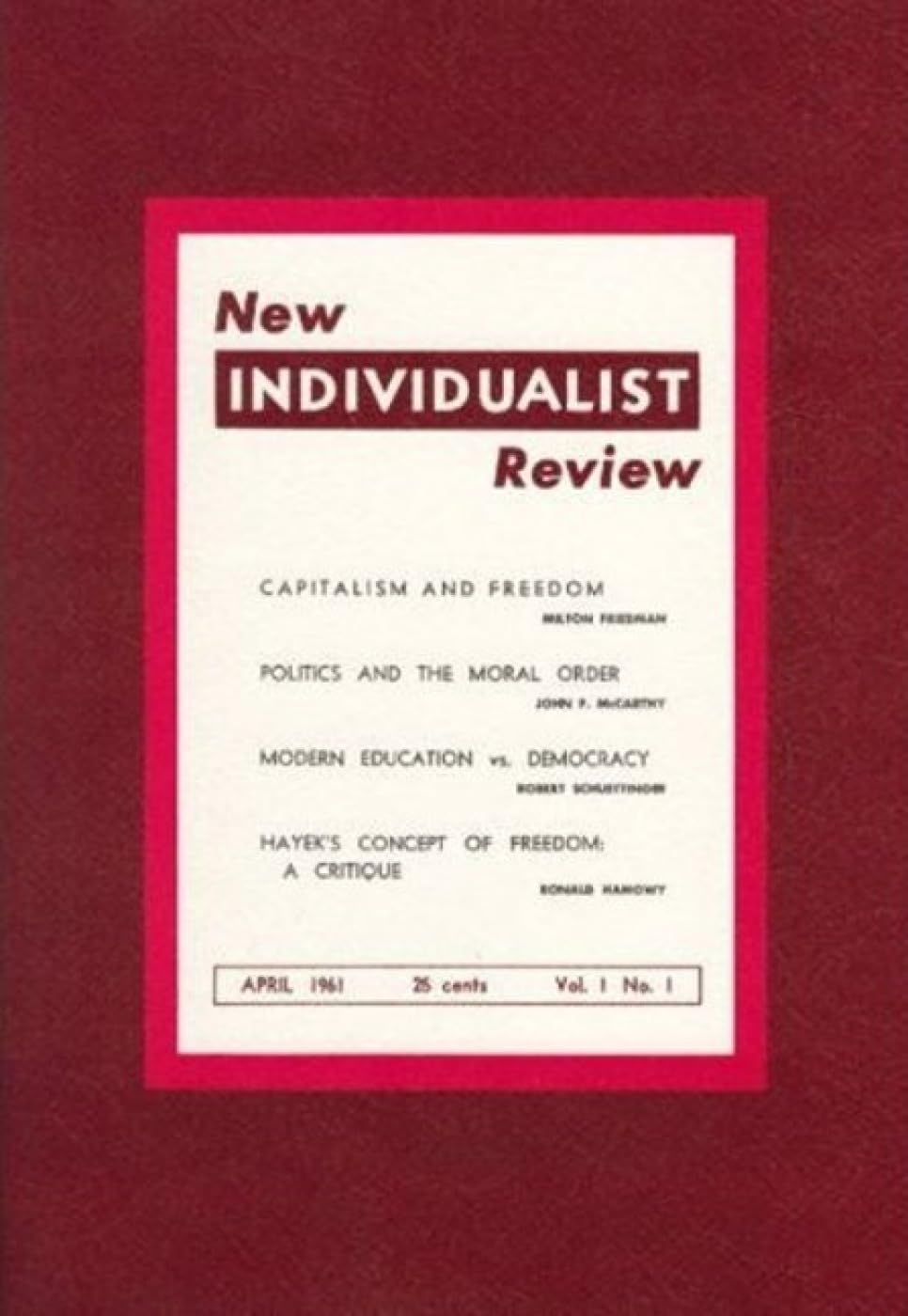Friedman, M: New Individualist Review Law
