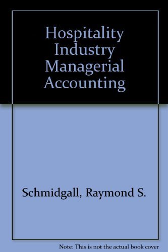 Hospitality Industry Managerial Accounting Books